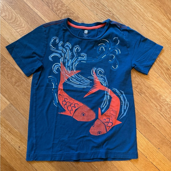 Tea Collection Blue and Orange Fish Graphic Tee - Picture 2 of 4